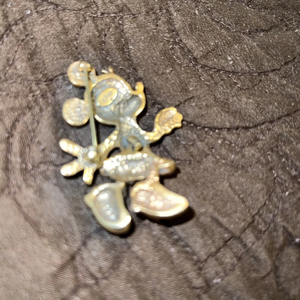 Disney Minnie Mouse Gold‎ Tone Pin Brooch Moveable